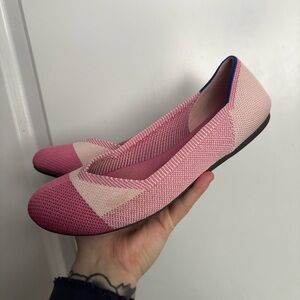 Rothy’s Women’s 8 Pink The Flat Breast Cancer Awareness Round Cap Toe Slip On
